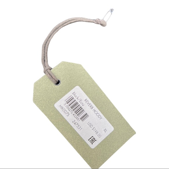 ALLSAINTS Reverb Hooded Stripes Contemporary Wool Blend Sweater Black Ecru - Picture 8 of 12